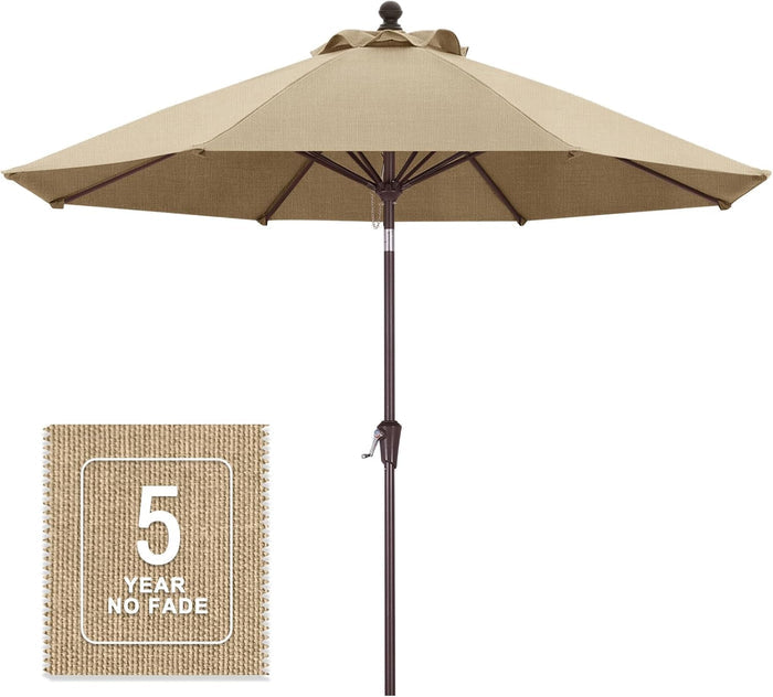 MASTERCANOPY Olefin 5-Year-Non-Fading 9ft Patio Outdoor Table Umbrella 8 Ribs