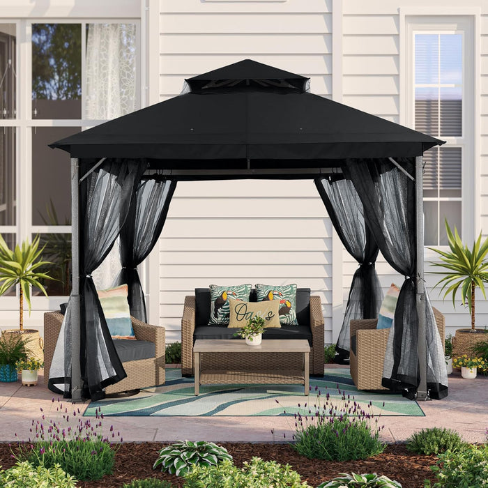 MASTERCANOPY Outdoor Patio Gazebo with Mosquito Netting 9x9, 11x11