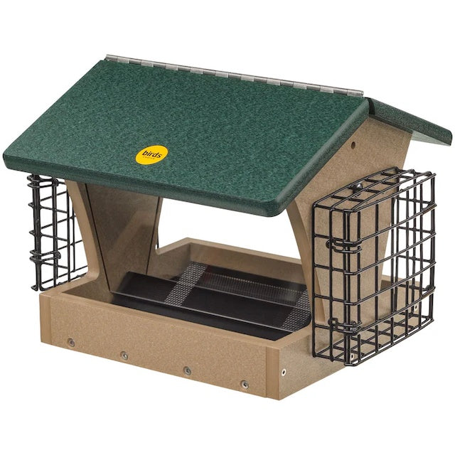Medium Hopper Bird Feeder with Suet Cages