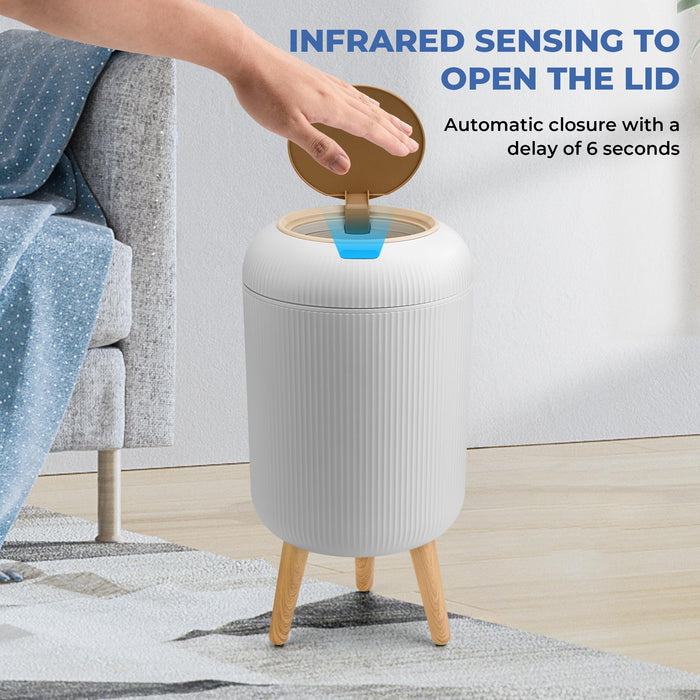 Motion Sensor Trash Can 10L for Bathroom, Touchless with Automatic Quiet Closing TG6110