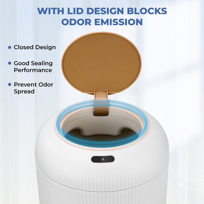 Motion Sensor Trash Can 10L for Bathroom, Touchless with Automatic Quiet Closing TG6110