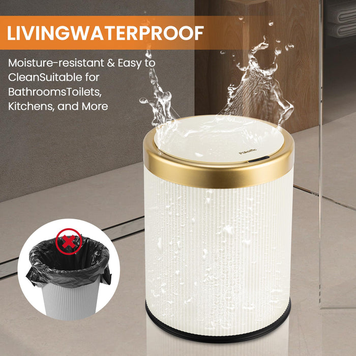Motion Sensor Trash Can 13L for Bathroom, Touchless with Wooden Legs TG6130