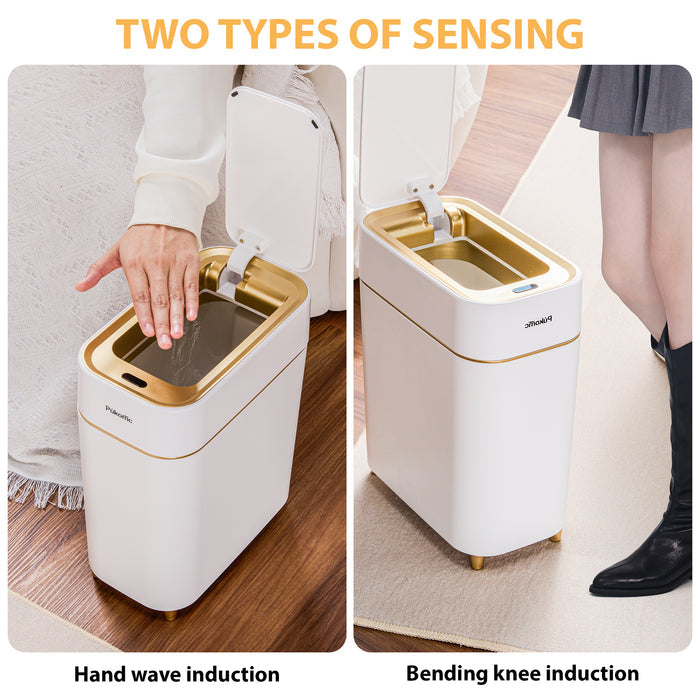 Motion Sensor Trash Can 9L Slim for Bathroom Narrow Spaces TG6190
