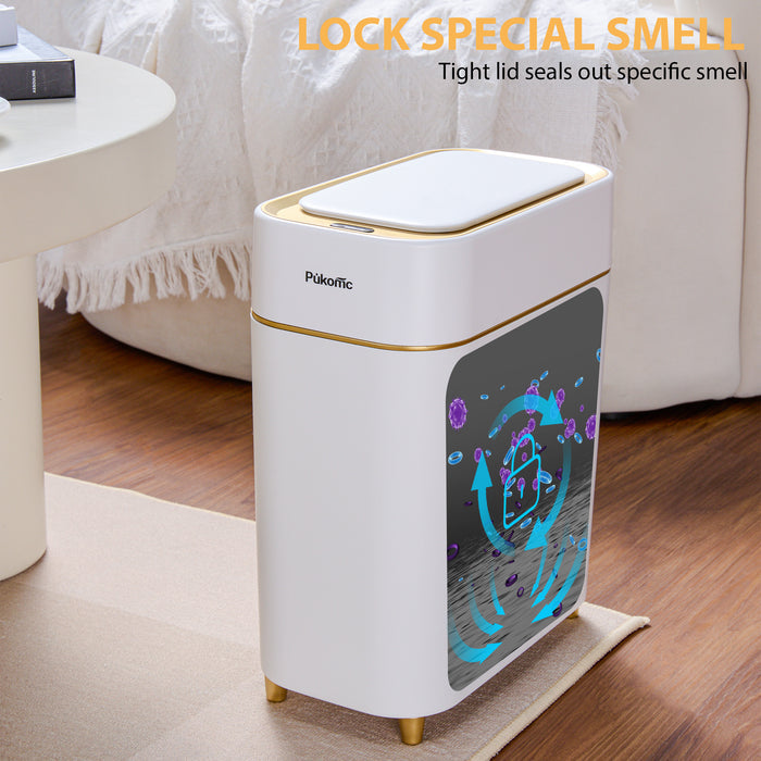 Motion Sensor Trash Can 9L Slim for Bathroom Narrow Spaces TG6190