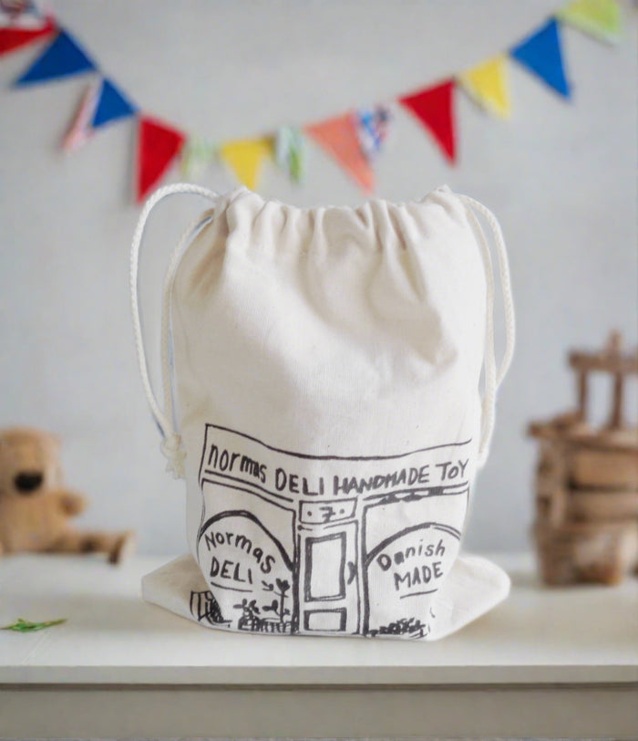 Norma's Deli Gift Bag – Handmade Cotton Drawstring Storage Bag