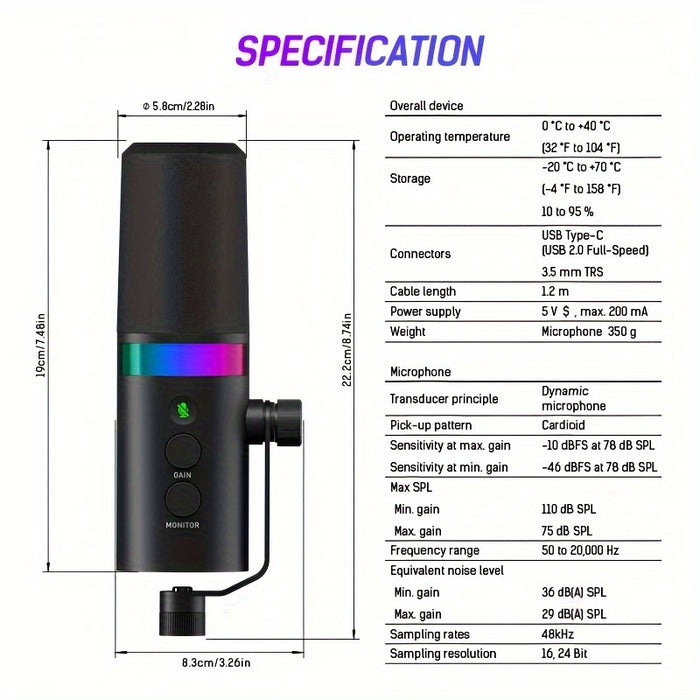 OboDesk SDMXLR/USB Dynamic Microphone, R...
