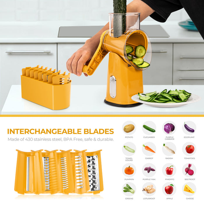 Replacement Blade Set for Rotary Cheese Grater LS-1070 - 8 Pcs Blades + Storage Box
