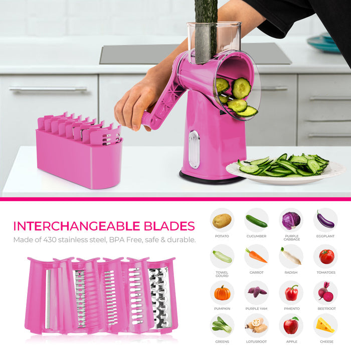 Replacement Blade Set for Rotary Cheese Grater LS-1070 - 8 Pcs Blades + Storage Box