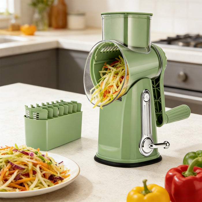 Rotary Cheese Grater 5 Blades Hand Crank Vegetable Slicer LS-1070