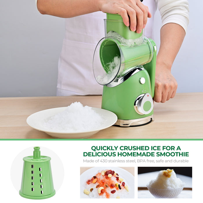 Rotary Cheese Grater 6 Blades Vegetable Slicer with Suction Base A911
