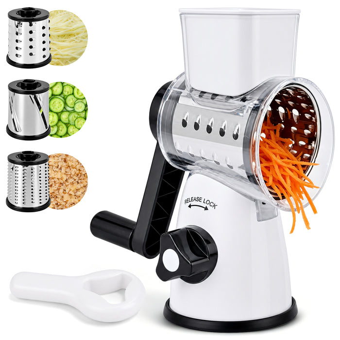 Rotary Cheese Grater with Stainless Steel Blades & Suction Base B890-B
