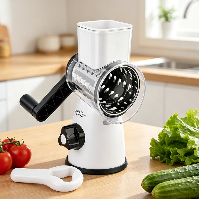 Rotary Cheese Grater with Stainless Steel Blades & Suction Base B890-B