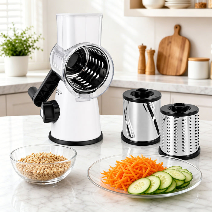 Rotary Cheese Grater with Stainless Steel Blades & Suction Base B890-B