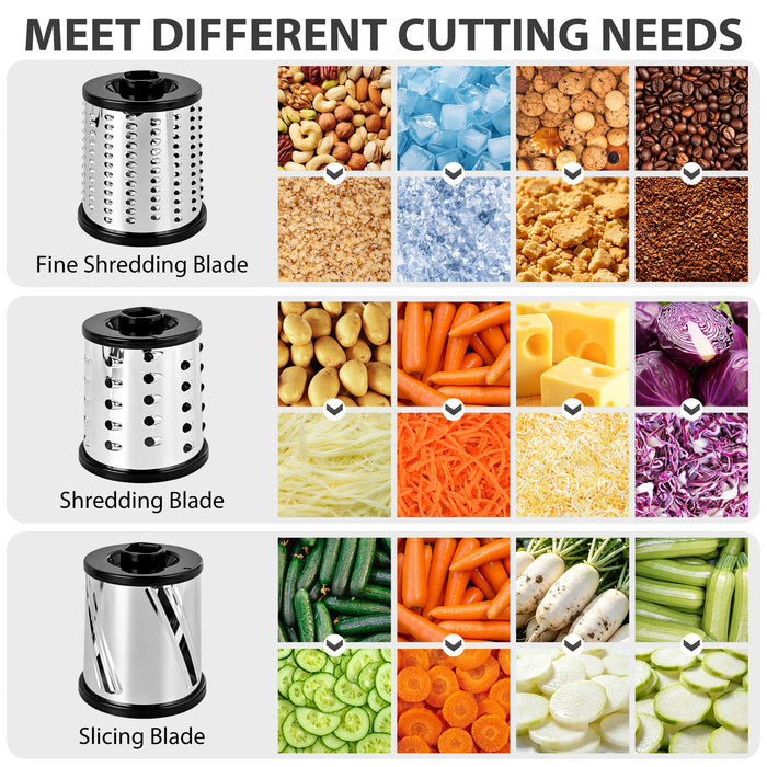 Rotary Cheese Grater with Stainless Steel Blades & Suction Base B890-B