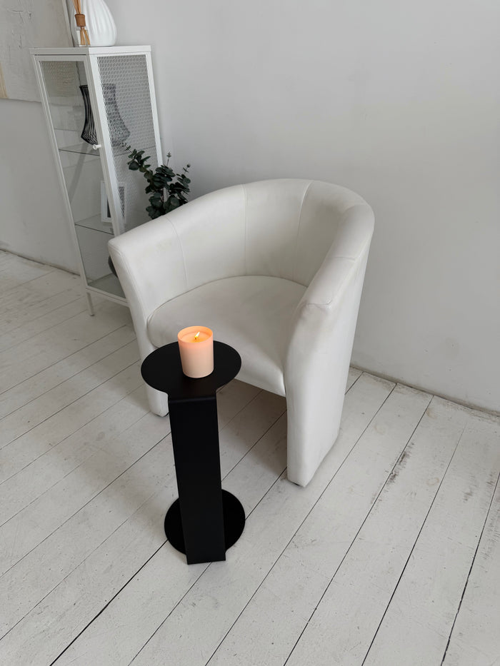 Round Metal Side Table – Minimalist Powder-Coated Steel, Black or White