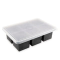 Silicone Cup Cube Food Storage Freezer Trays - Charcoal - 6-Cube