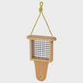 Suet Feeder - Modern Farmhouse w Tail Prop - Natural Teak Color