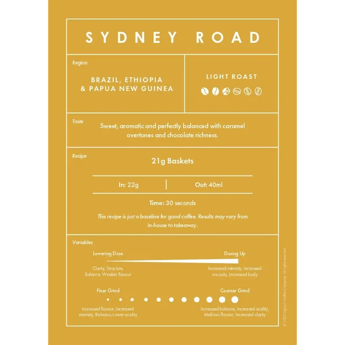 Sydney Road Blend 500g - ALL