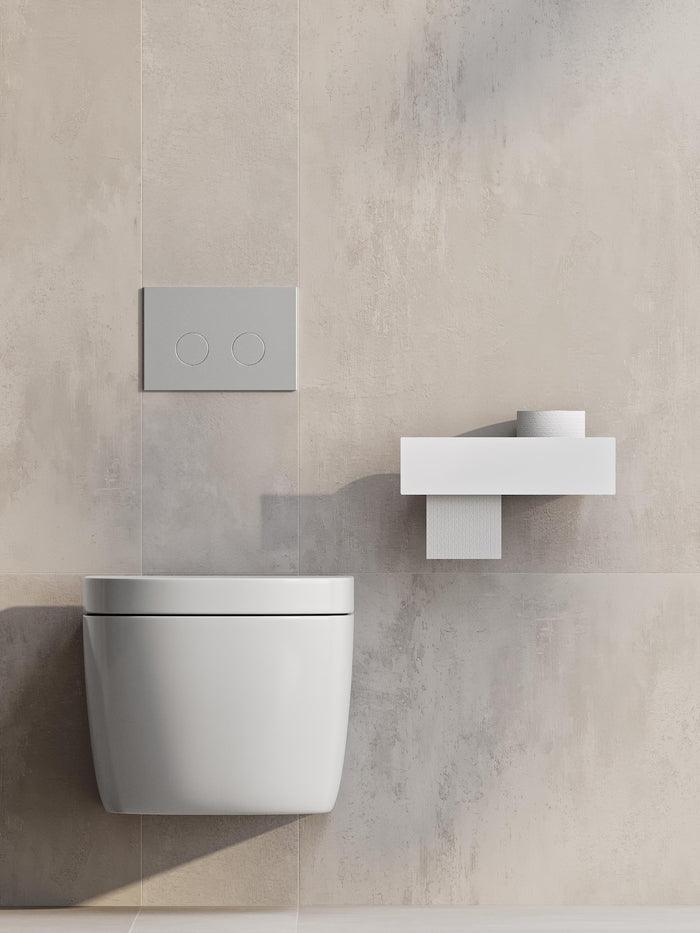 Toilet paper holder with shelf