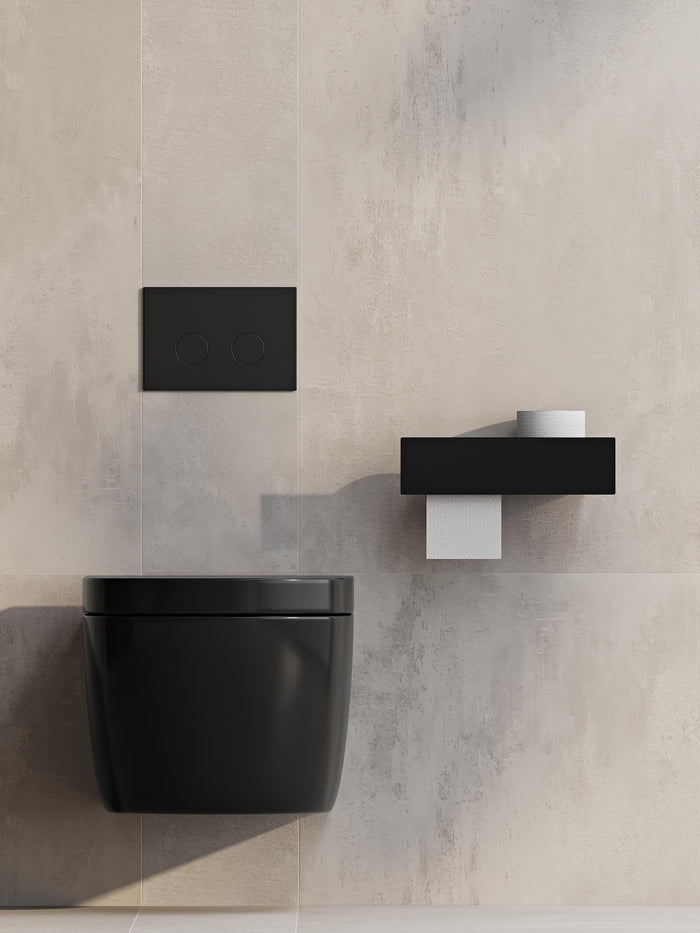 Toilet paper holder with shelf